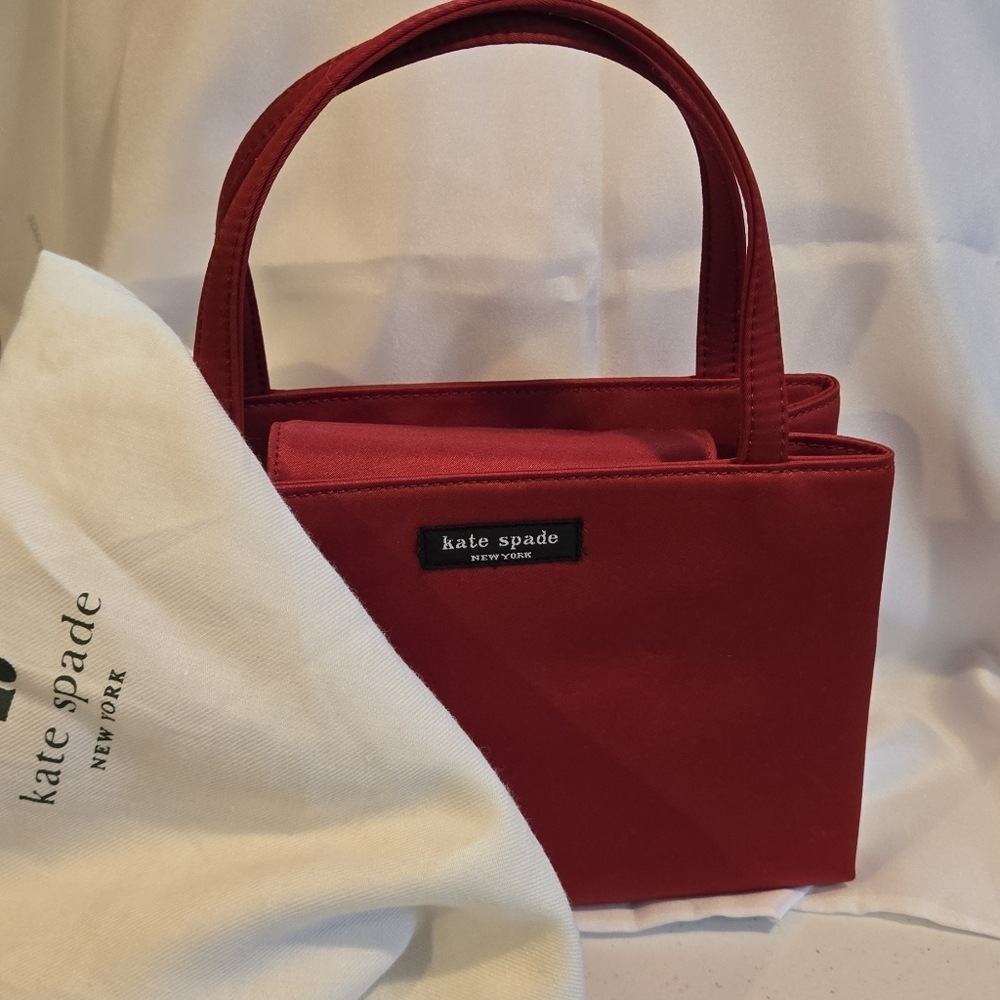 Kate Spade Red Satin Handbag w/ Dustbag